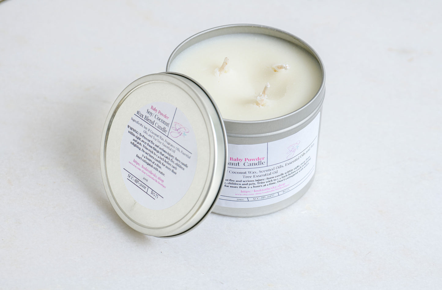 Soy Coconut Blend Tin Candle (2oz),(10oz),(16oz),(20oz).